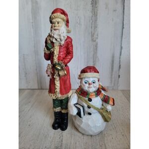 Vintage unique Santa set anthropomorphic Snowman Xmas figure